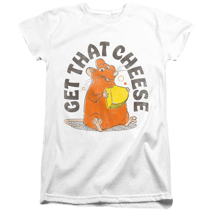 White - Front - Ratatouille Womens-Ladies Get That Cheese Fitted T-Shirt