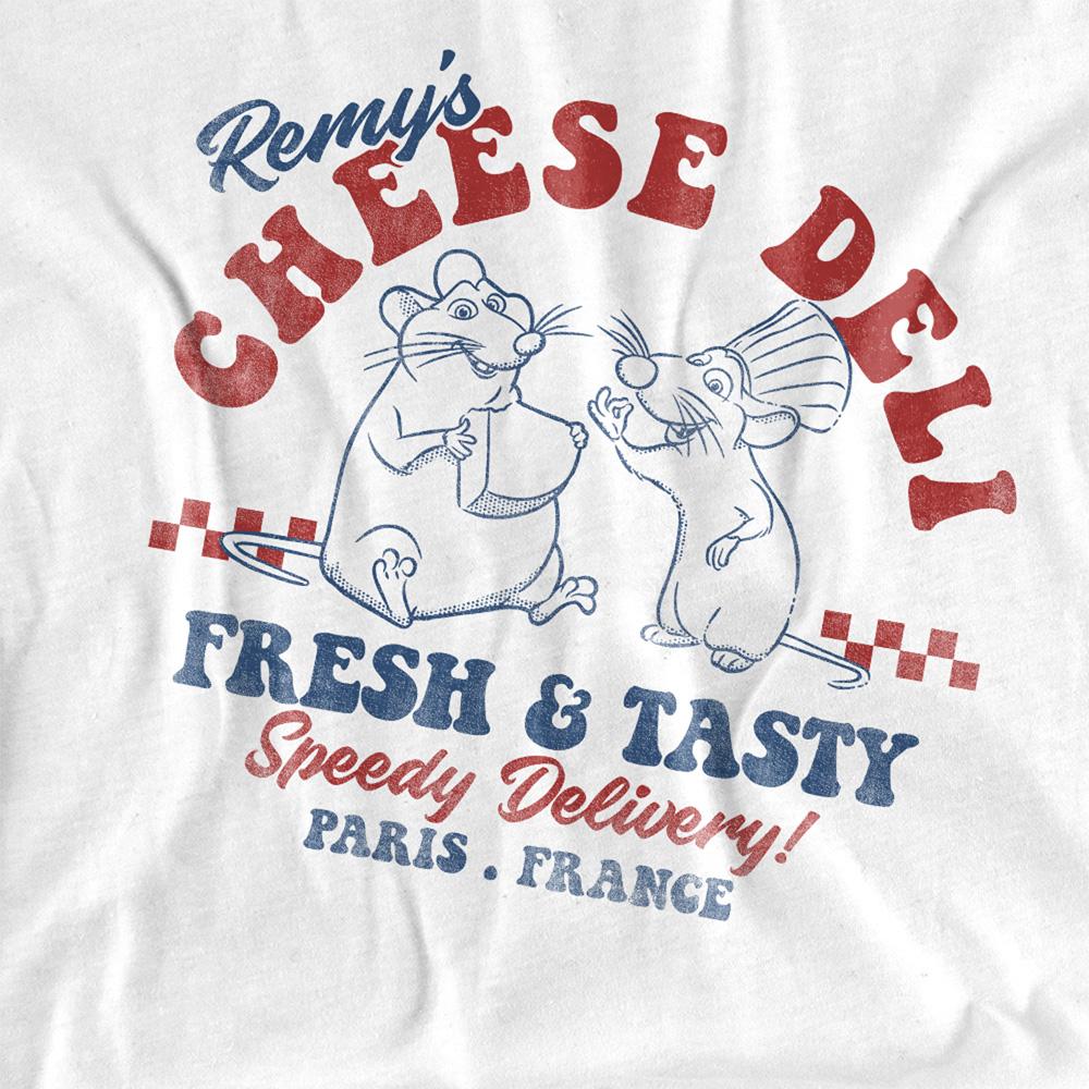 White - Side - Ratatouille Unisex Adult Remy´s Cheese Deli Long-Sleeved T-Shirt