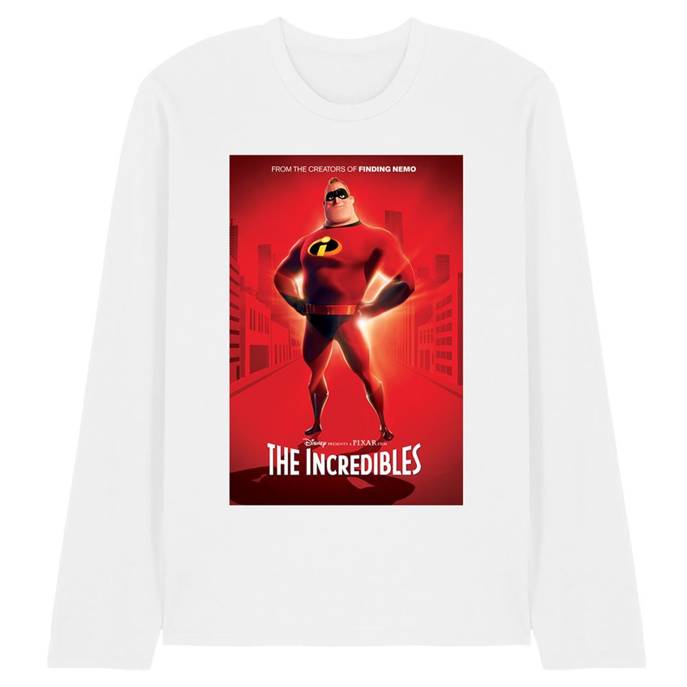 White - Front - The Incredibles Unisex Adult Movie Poster Long-Sleeved T-Shirt