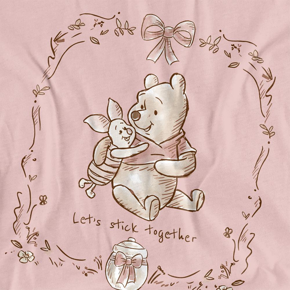 Pink - Side - Winnie the Pooh Womens-Ladies Piglet Bow T-Shirt
