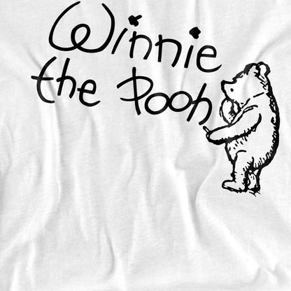 White - Side - Winnie the Pooh Womens-Ladies Classic Logo T-Shirt