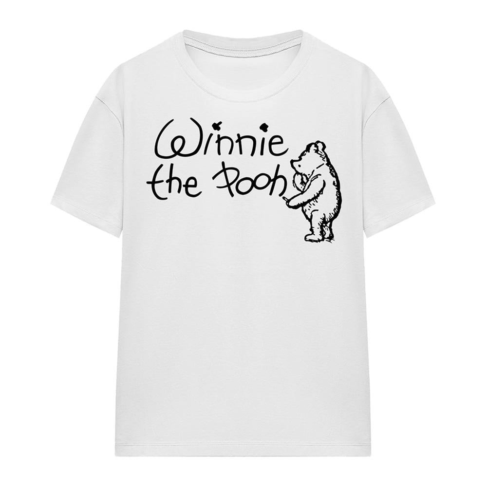 White - Front - Winnie the Pooh Womens-Ladies Classic Logo T-Shirt