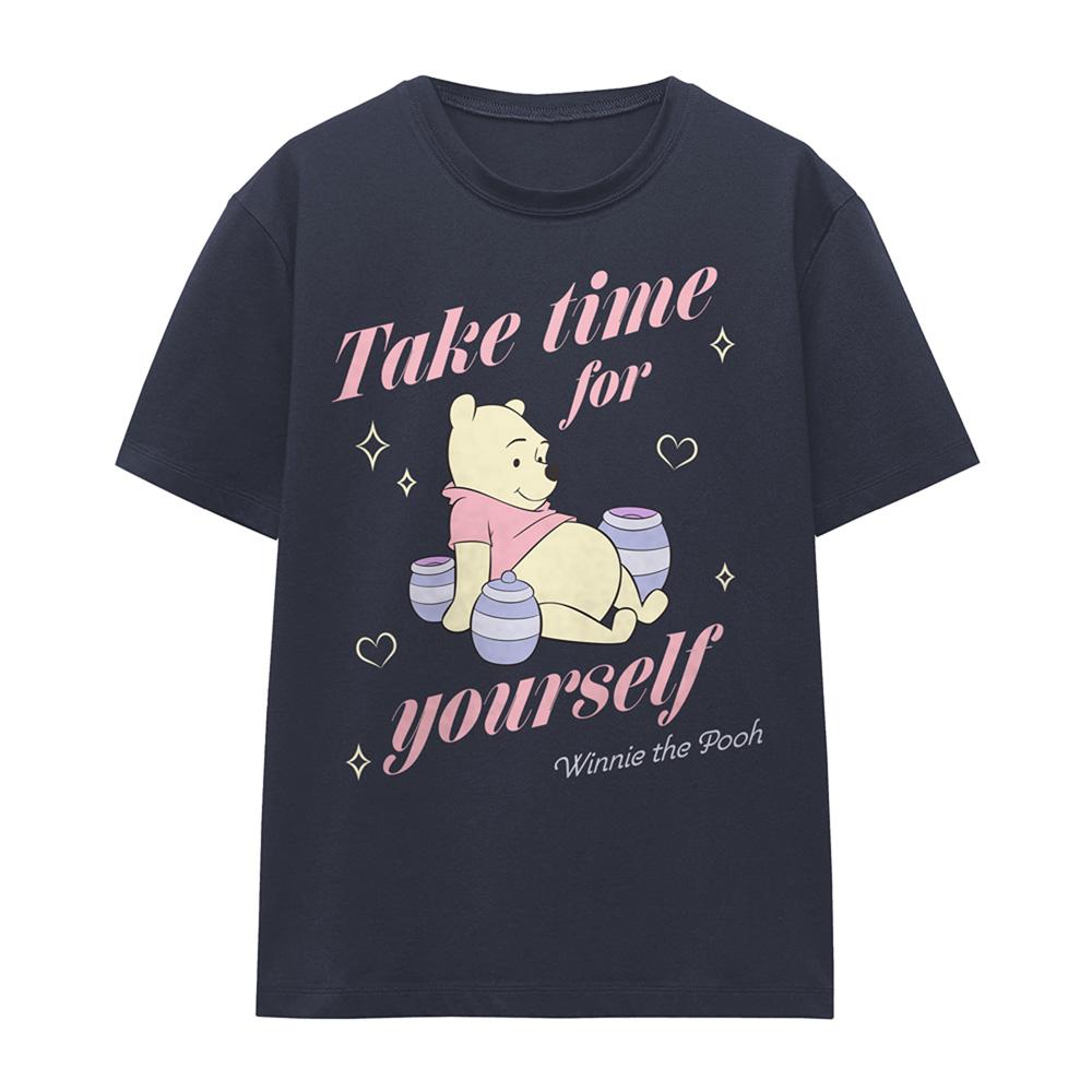 Deep Navy - Front - Winnie the Pooh Womens-Ladies Take Time T-Shirt