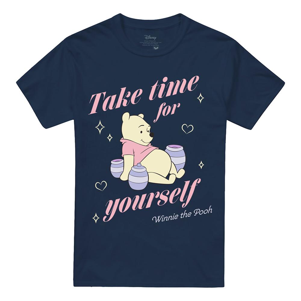 Deep Navy - Front - Winnie the Pooh Unisex Adult Take Time T-Shirt
