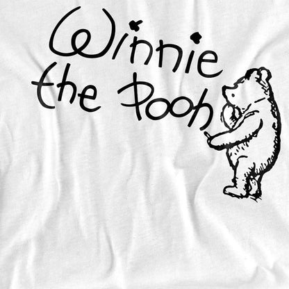 White - Side - Winnie the Pooh Unisex Adult Classic Logo T-Shirt