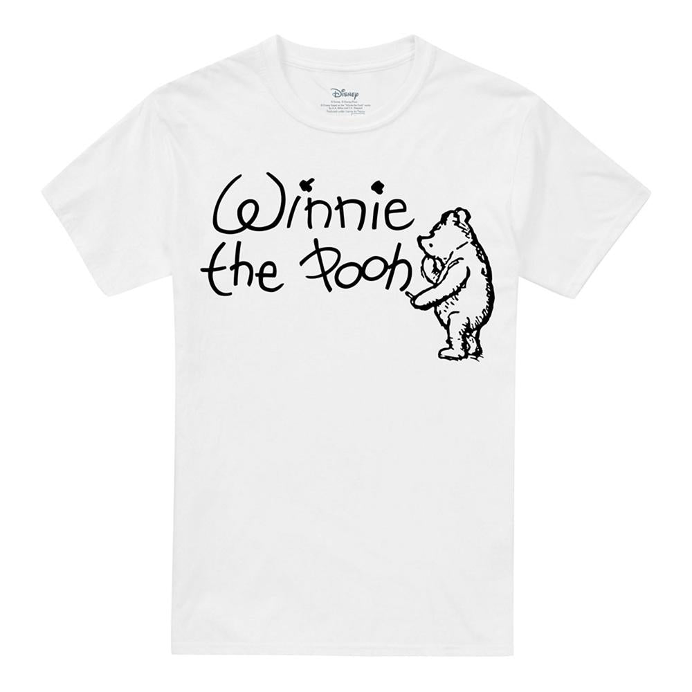 White - Front - Winnie the Pooh Unisex Adult Classic Logo T-Shirt