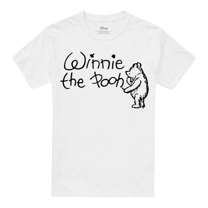 White - Front - Winnie the Pooh Unisex Adult Classic Logo T-Shirt