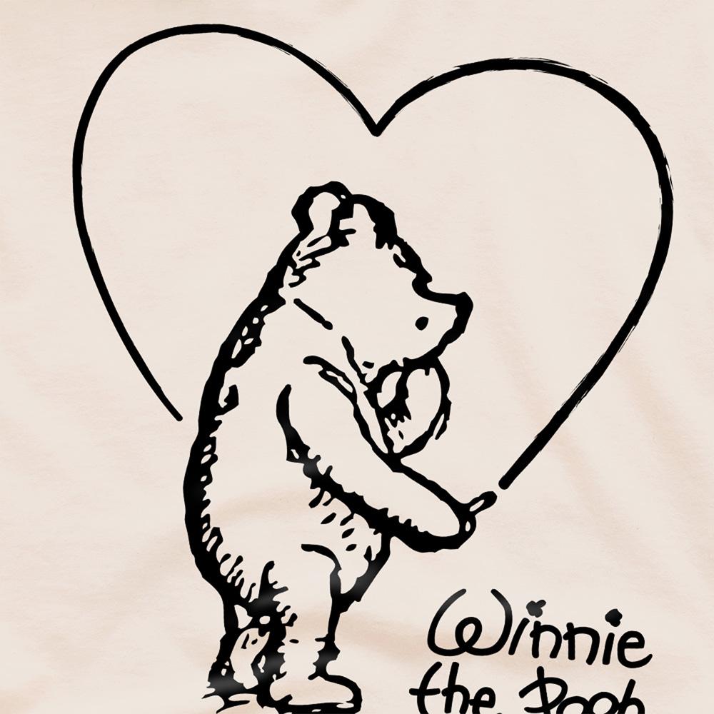 Natural - Side - Winnie the Pooh Unisex Adult Classic Heart T-Shirt