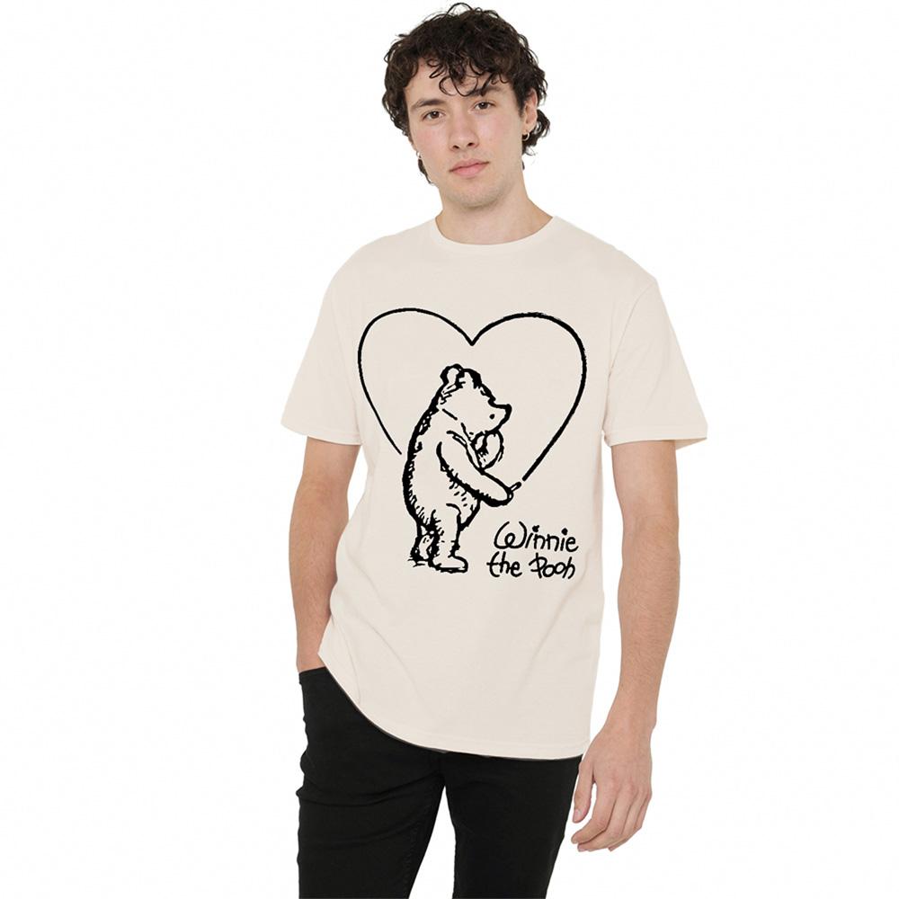 Natural - Lifestyle - Winnie the Pooh Unisex Adult Classic Heart T-Shirt