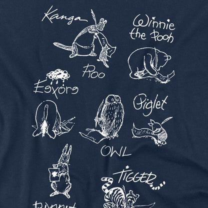 Deep Navy - Side - Winnie the Pooh Unisex Adult Classic Characters T-Shirt