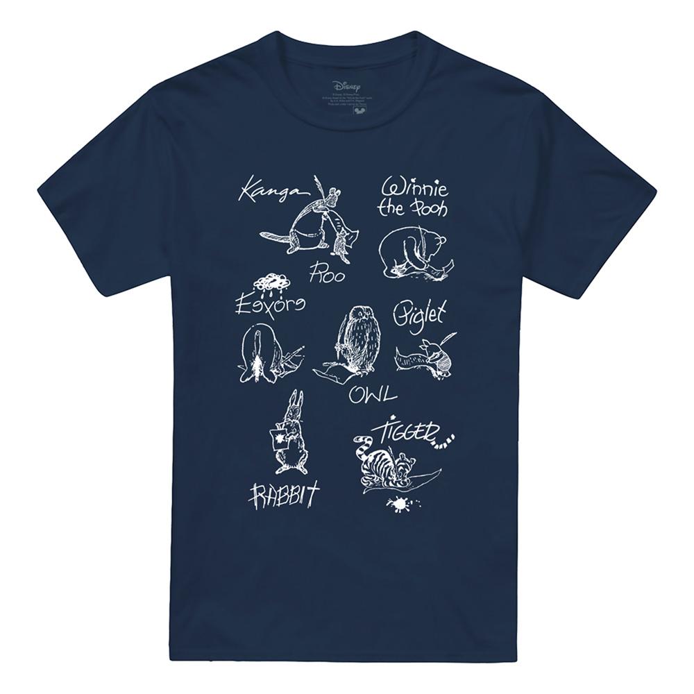 Deep Navy - Front - Winnie the Pooh Unisex Adult Classic Characters T-Shirt