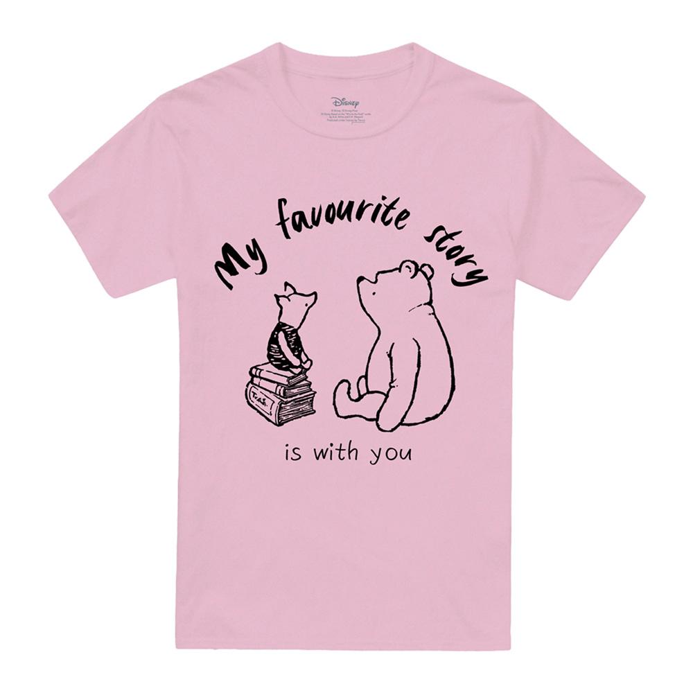 Pink - Front - Winnie the Pooh Unisex Adult My Favourite Story Is With You T-Shirt