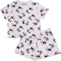 Pink-Black - Front - Disney Womens-Ladies Kissing Mickey & Minnie Mouse Short Pyjama Set