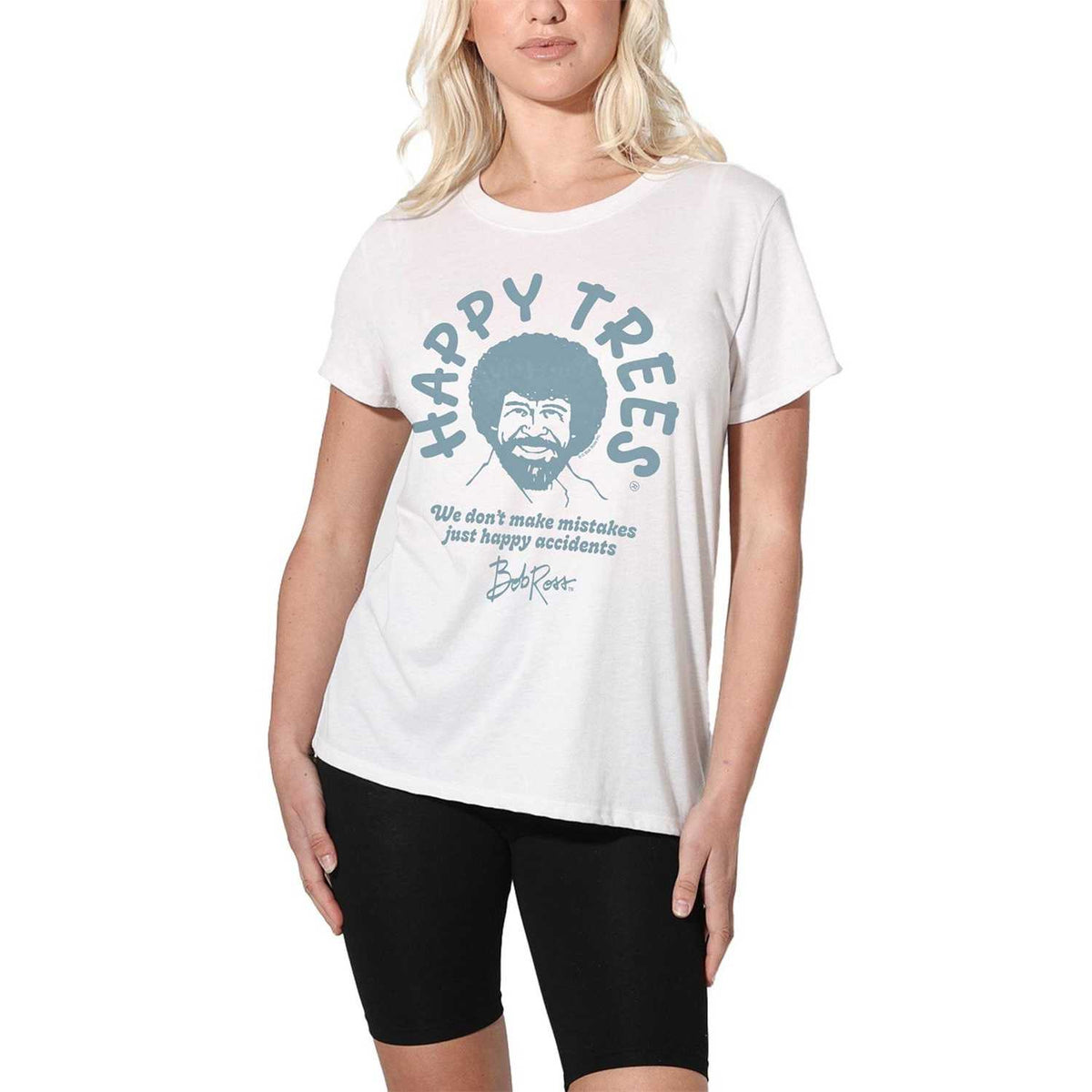 White - Lifestyle - Bob Ross Womens-Ladies We Don´t Make Mistakes T-Shirt