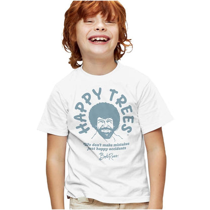 White - Side - Bob Ross Childrens-Kids We Don´t Make Mistakes T-Shirt