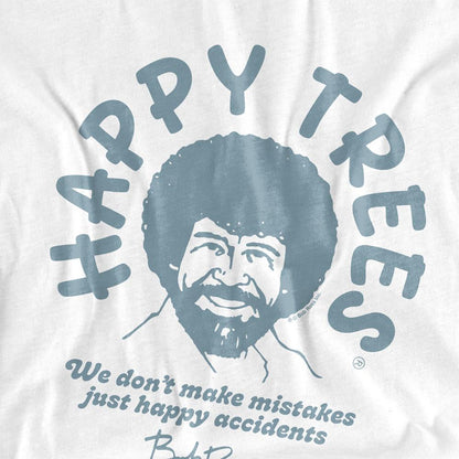 White - Side - Bob Ross Womens-Ladies We Don´t Make Mistakes Fitted T-Shirt