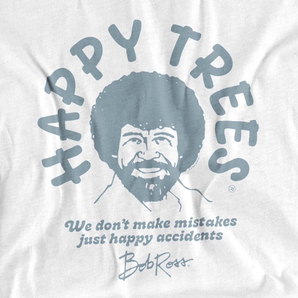 White - Side - Bob Ross Unisex Adult We Don´t Make Mistakes Long-Sleeved T-Shirt
