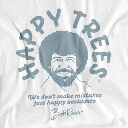 White - Side - Bob Ross Unisex Adult We Don´t Make Mistakes Long-Sleeved T-Shirt