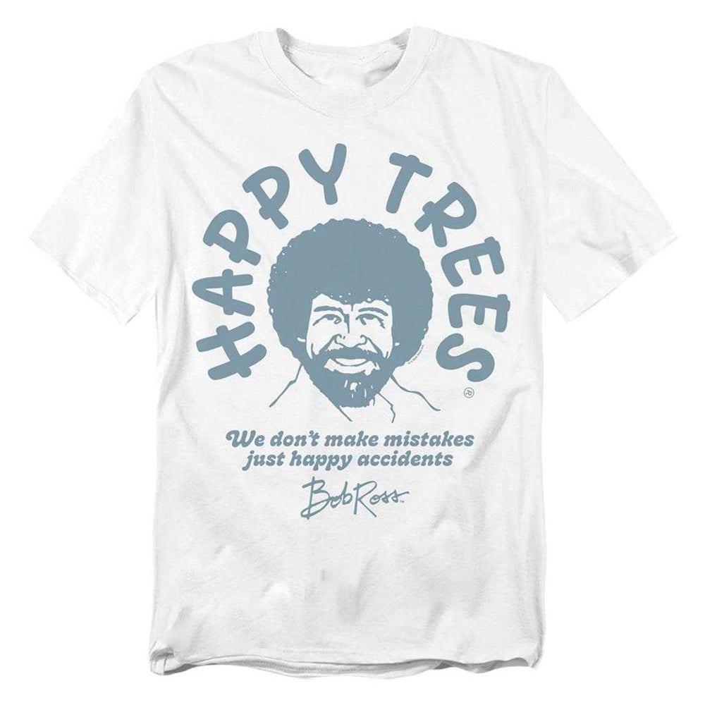White - Front - Bob Ross Unisex Adult We Don´t Make Mistakes T-Shirt