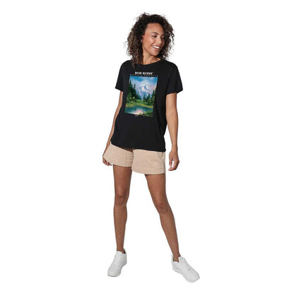 Black - Pack Shot - Bob Ross Womens-Ladies Mountain Serenity Regular T-Shirt