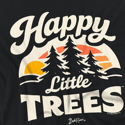 Black - Lifestyle - Bob Ross Womens-Ladies Happy Little Trees T-Shirt