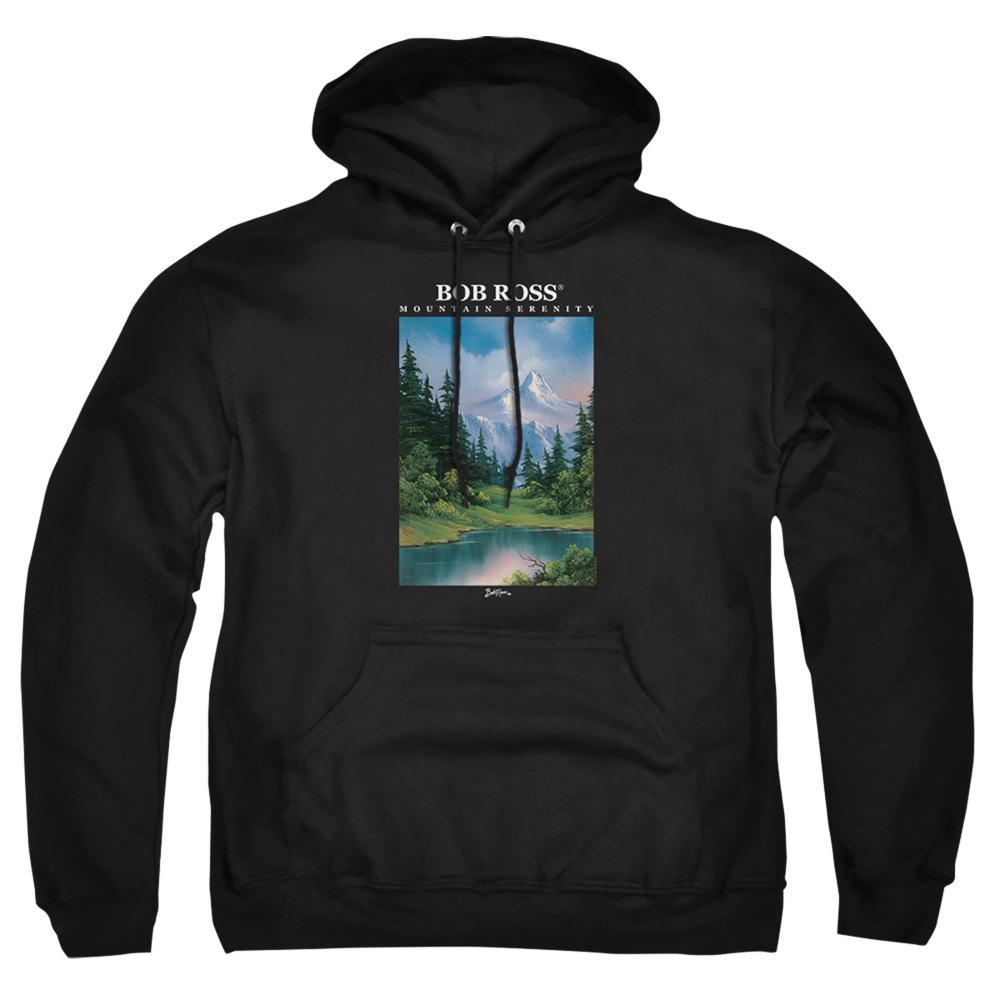 Black - Front - Bob Ross Unisex Adult Mountain Serenity Hoodie
