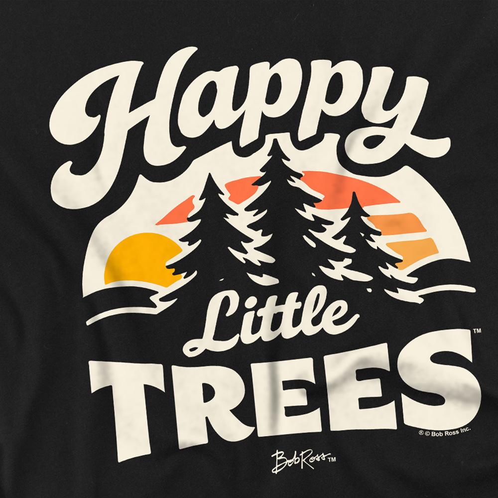 Black - Lifestyle - Bob Ross Womens-Ladies Happy Little Trees Sun Fitted T-Shirt