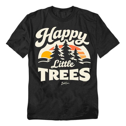 Black - Front - Bob Ross Unisex Adult Happy Little Trees Sunrise T-Shirt
