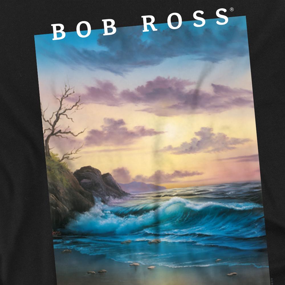 Black - Side - Bob Ross Unisex Adult By The Sea T-Shirt