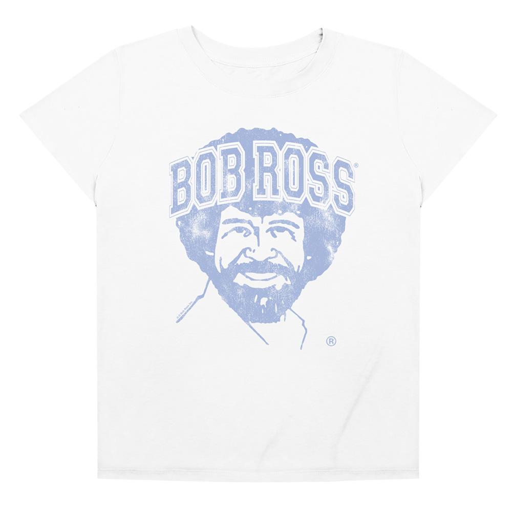 White - Front - Bob Ross Womens-Ladies Collegiate Regular T-Shirt