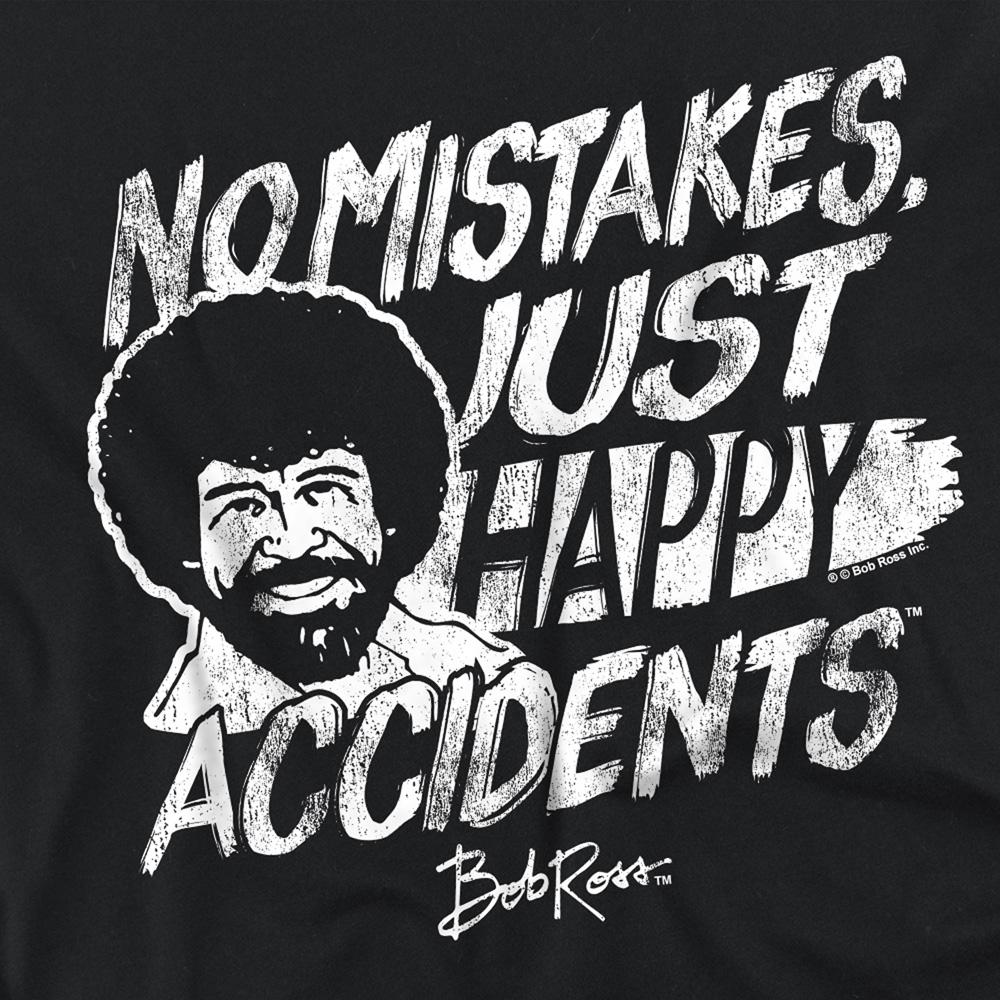 Black - Pack Shot - Bob Ross Womens-Ladies Happy Accidents Regular T-Shirt
