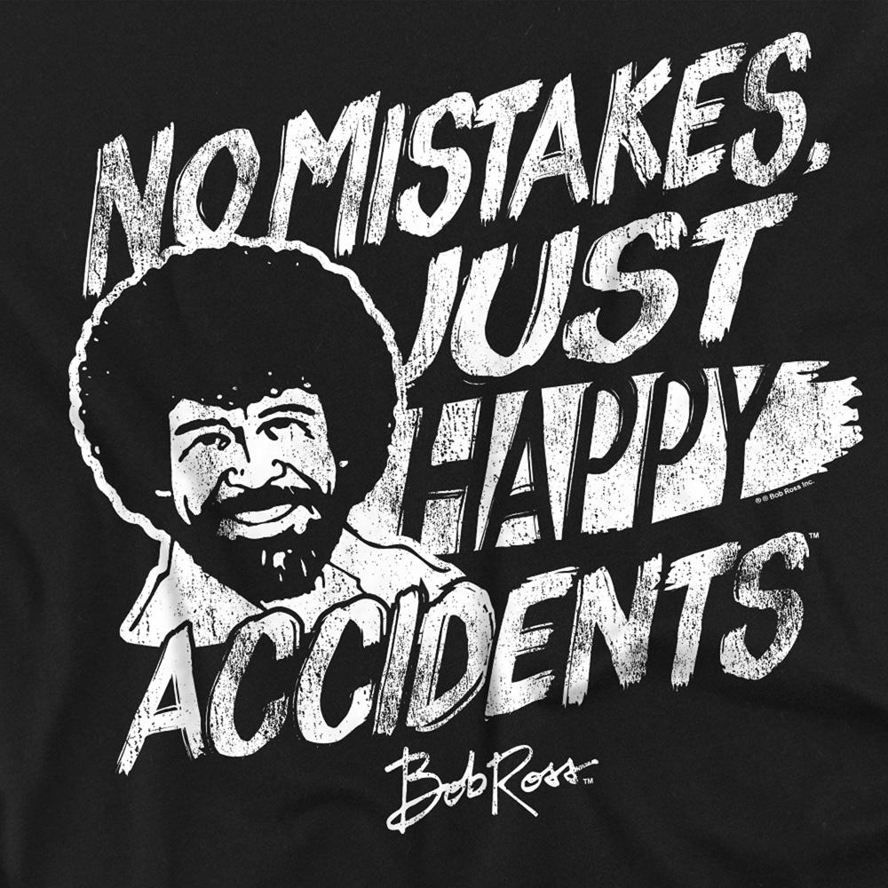 Black - Side - Bob Ross Childrens-Kids Happy Accidents T-Shirt