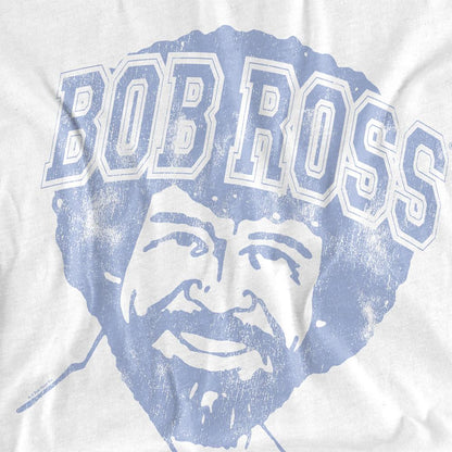 White - Side - Bob Ross Childrens-Kids Collegiate T-Shirt