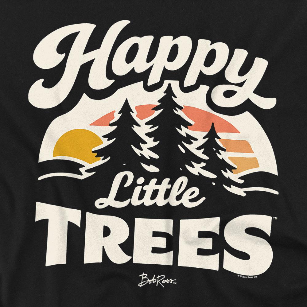 Black - Side - Bob Ross Unisex Adult Happy Little Trees Long-Sleeved T-Shirt