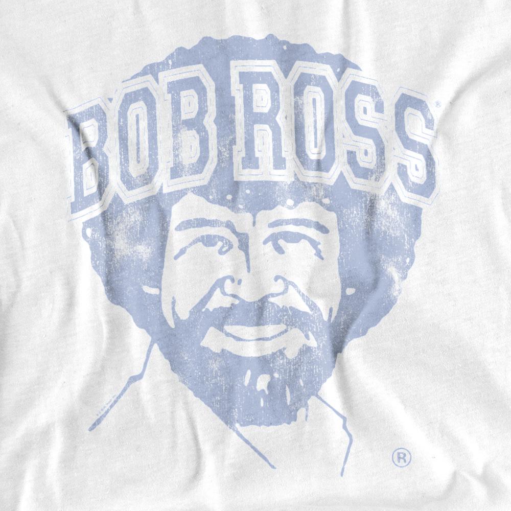White - Side - Bob Ross Unisex Adult Collegiate Long-Sleeved T-Shirt