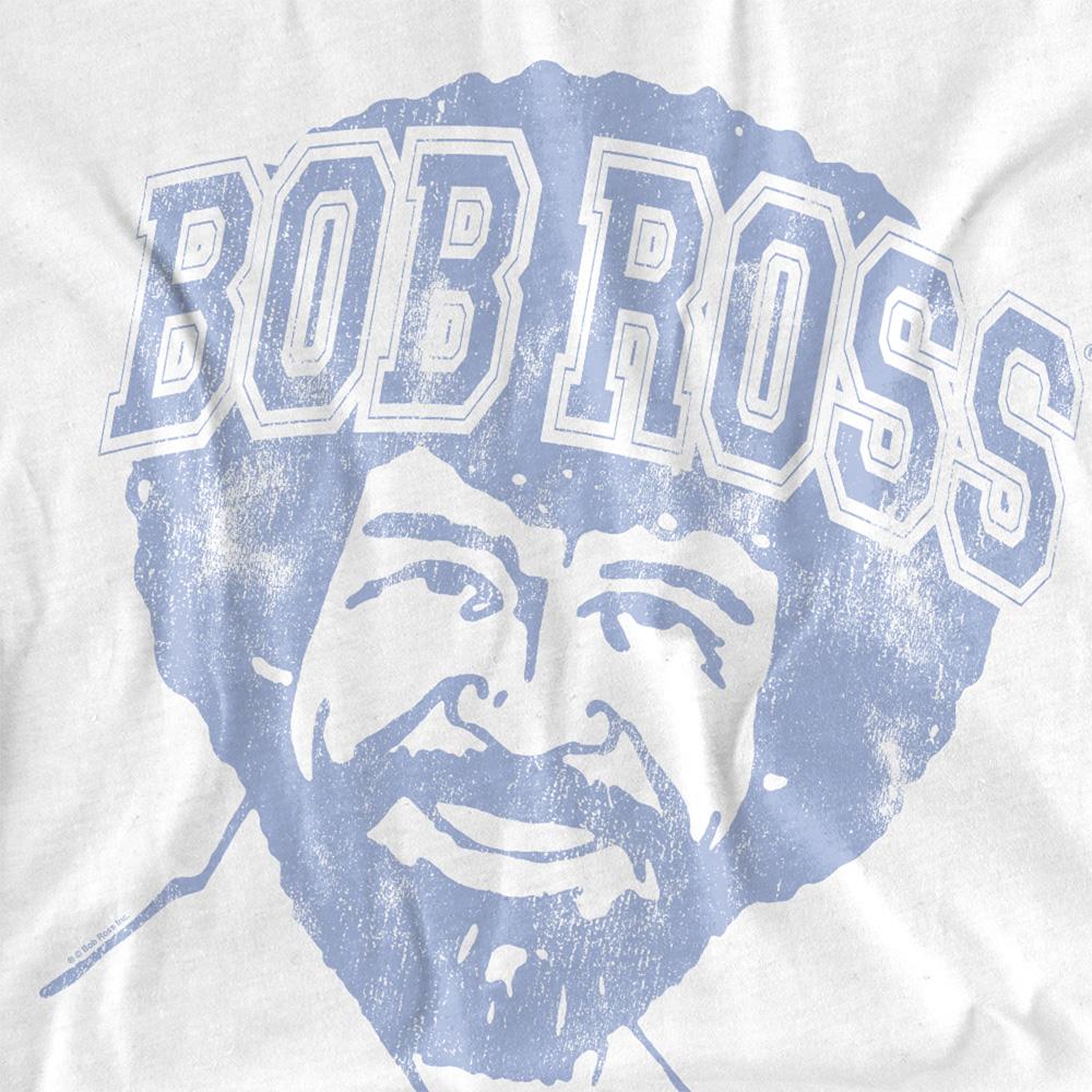 White - Side - Bob Ross Unisex Adult Collegiate T-Shirt