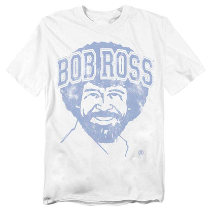 White - Front - Bob Ross Unisex Adult Collegiate T-Shirt