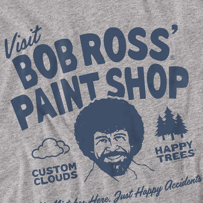 Athletic Heather - Side - Bob Ross Childrens-Kids Paint Shop T-Shirt