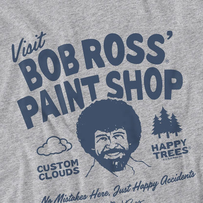 Athletic Heather - Lifestyle - Bob Ross Womens-Ladies Paint Shop Fitted T-Shirt