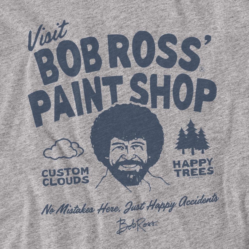 Athletic Heather - Side - Bob Ross Unisex Adult Paint Shop Long-Sleeved T-Shirt