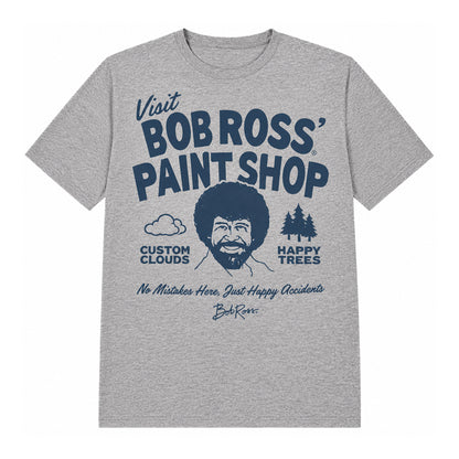 Athletic Heather - Front - Bob Ross Unisex Adult Paint Shop T-Shirt