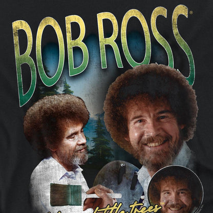 Black - Pack Shot - Bob Ross Womens-Ladies Happy Little Trees Homage Regular T-Shirt