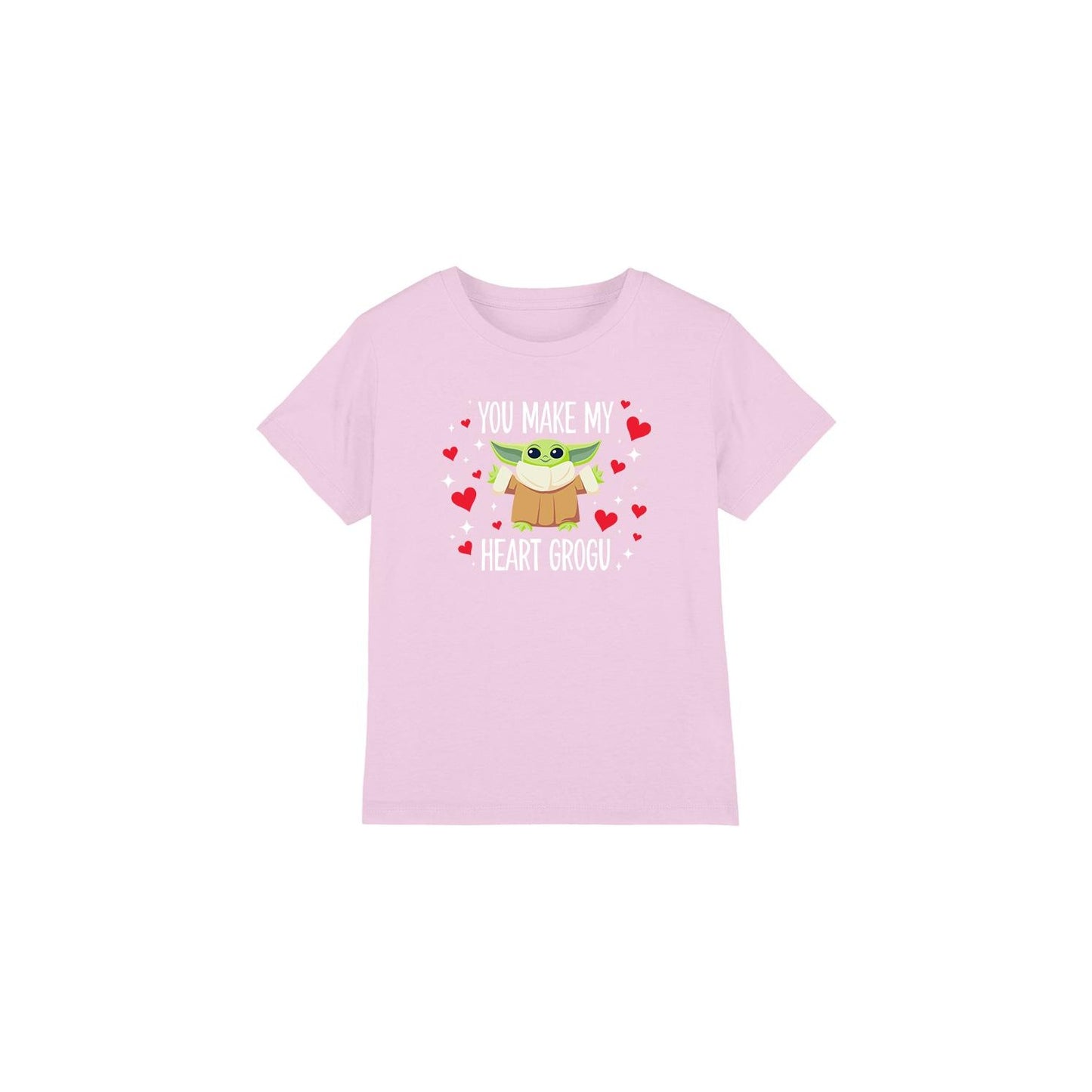 Pink - Front - Star Wars Childrens-Kids You Make My Heart Grogu T-Shirt