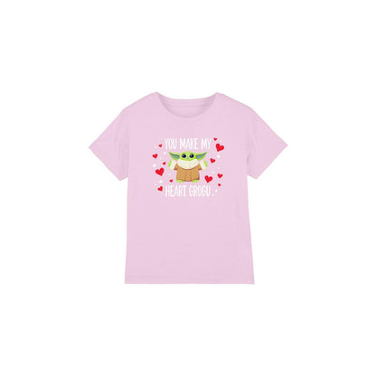 Pink - Front - Star Wars Childrens-Kids You Make My Heart Grogu T-Shirt