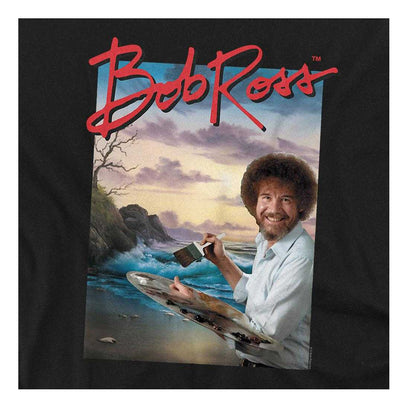 Black - Side - Bob Ross Unisex Adult Ocean Painter Long-Sleeved T-Shirt