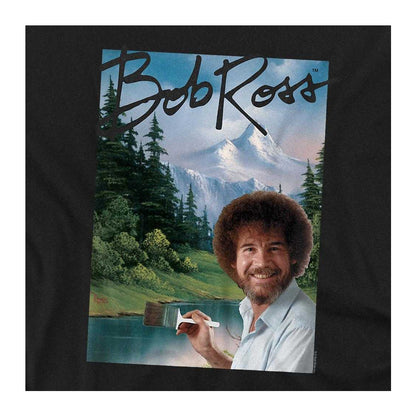 Black - Side - Bob Ross Unisex Adult Mountain Painter Long-Sleeved T-Shirt