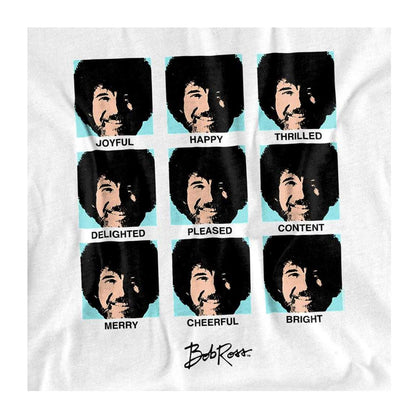 White - Side - Bob Ross Unisex Adult Many Faces Of Bob Pop Art Long-Sleeved T-Shirt