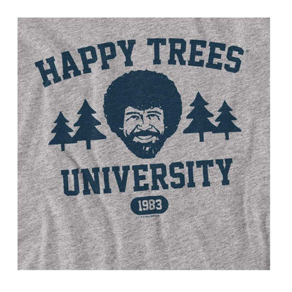 Athletic Heather - Side - Bob Ross Unisex Adult Happy Trees University Long-Sleeved T-Shirt