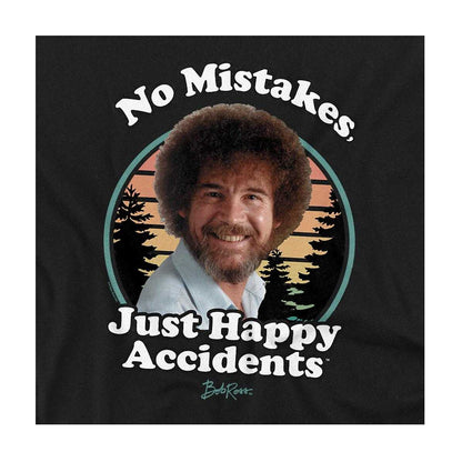 Black - Side - Bob Ross Unisex Adult Retro Long-Sleeved T-Shirt