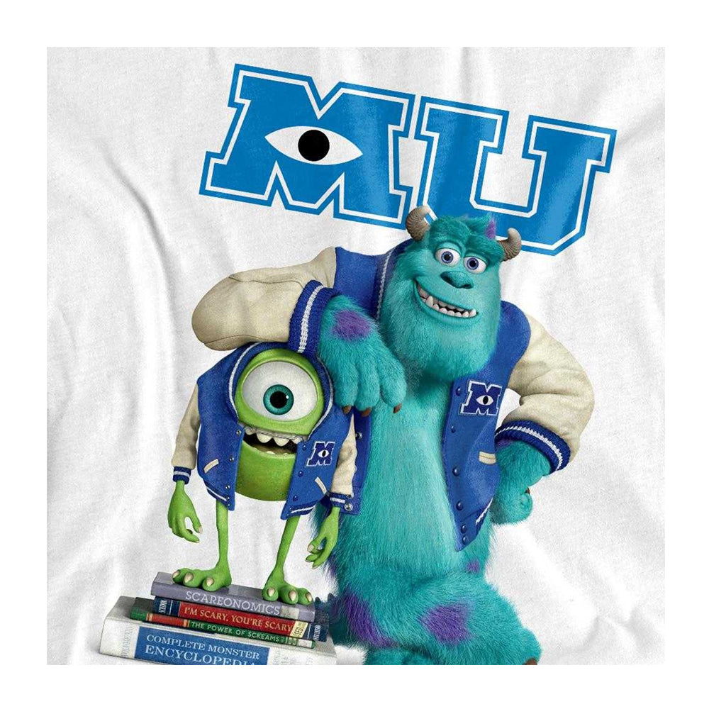 White - Side - Monsters University Unisex Adult Mike & Sulley Pose Long-Sleeved T-Shirt